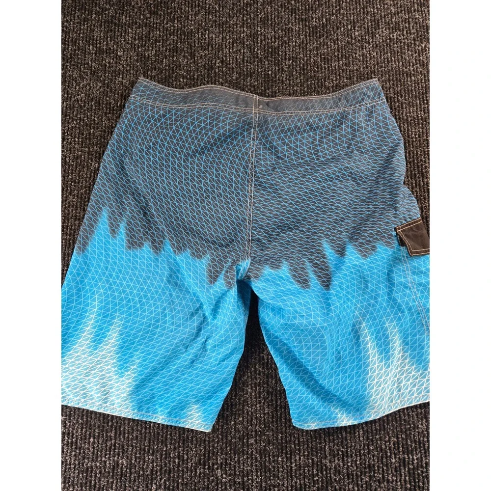 Unitop Mens Blue Black‎ Geometric Gradient Board Shorts Swim Trunks Size 36